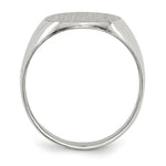Load image into Gallery viewer, Solid Closed Back Signet Ring Round Shape Custom Personalized with Free Engraving Available of Initials in Solid 14K White Gold