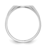 Load image into Gallery viewer, Mens Solid Back Signet Ring Custom Personalized with Free Engraving Available of Initials or Monogram in Solid 14K White Gold