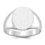 Load image into Gallery viewer, Mens High Polished Signet Ring Custom Personalized with Free Engraving Available of Initials or Monogram in Solid 14K White Gold