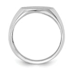 Load image into Gallery viewer, Mens High Polished Oval Signet Ring Custom Personalized with Free Engraving Available of Initials/Monogram in Solid 14K White Gold