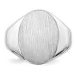 Load image into Gallery viewer, Mens High Polished Oval Signet Ring Custom Personalized with Free Engraving Available of Initials/Monogram in Solid 14K White Gold