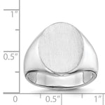 Load image into Gallery viewer, Mens High Polished Oval Signet Ring Custom Personalized with Free Engraving Available of Initials/Monogram in Solid 14K White Gold
