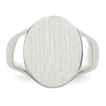 Load image into Gallery viewer, Mens Solid Back Large Oval Signet Ring with Free Engraving Available of Initials Monogram in Solid 14K White Gold