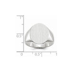Load image into Gallery viewer, Mens Solid Back Large Oval Signet Ring with Free Engraving Available of Initials Monogram in Solid 14K White Gold