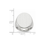 Load image into Gallery viewer, Mens Solid Back X-Large Oval Signet Ring Engravable Initial Monogram in Solid 14K White Gold