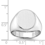 Load image into Gallery viewer, Mens Oval Signet Ring Custom Personalized with Free Engraving Available of Initials or Monogram in Solid 14K White Gold