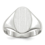 Load image into Gallery viewer, Open Back Signet Ring Oval Shape Custom Personalized with Free Engraving Available of Initials in Solid 14K White Gold
