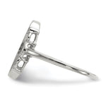 Load image into Gallery viewer, Open Back Signet Ring Oval Shape Custom Personalized with Free Engraving Available of Initials in Solid 14K White Gold