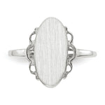 Load image into Gallery viewer, Open Back Signet Ring Oval Shape Custom Personalized with Free Engraving Available of Initials in Solid 14K White Gold