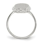 Load image into Gallery viewer, Open Back Signet Ring Oval Shape Scallop Edge Custom Personalized with Free Engraving Available of Initials in Solid 14K White Gold