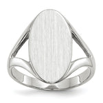 Load image into Gallery viewer, Solid Closed Back Signet Ring Oval Shape Custom Personalized with Free Engraving Available of Initials in Solid 14K White Gold