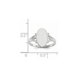 Load image into Gallery viewer, Solid Closed Back Signet Ring Oval Shape Custom Personalized with Free Engraving Available of Initials in Solid 14K White Gold