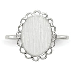 Load image into Gallery viewer, Open Back Signet Ring Oval Shape Scallop Edge Custom Personalized with Free Engraving Available of Initials in Solid 14K White Gold