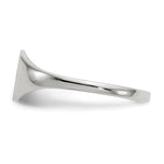 Load image into Gallery viewer, Solid Closed Back Signet Ring Round Custom Personalized with Free Engraving Available of Initials in Solid 14K White Gold