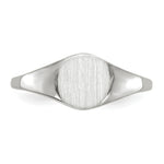 Load image into Gallery viewer, Solid Closed Back Signet Ring Round Custom Personalized with Free Engraving Available of Initials in Solid 14K White Gold