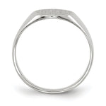 Load image into Gallery viewer, Solid Closed Back Signet Ring Round Custom Personalized with Free Engraving Available of Initials in Solid 14K White Gold