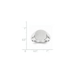 Load image into Gallery viewer, Mens Solid Back Oval Signet Ring Custom Personalized with Free Engraving Available of Initials or Monogram in Solid 14K White Gold