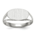 Load image into Gallery viewer, Solid Closed Back Signet Ring Horizontal Oval Custom Personalized with Free Engraving Available of Initials in Solid 14K White Gold