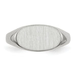 Load image into Gallery viewer, Solid Closed Back Signet Ring Horizontal Oval Custom Personalized with Free Engraving Available of Initials in Solid 14K White Gold