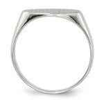Load image into Gallery viewer, Solid Closed Back Signet Ring Horizontal Oval Custom Personalized with Free Engraving Available of Initials in Solid 14K White Gold