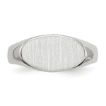 Load image into Gallery viewer, Solid Closed Back Signet Ring Horizontal Oval Custom Personalized with Free Engraving Available of Initials in Solid 14K White Gold
