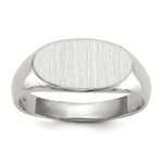 Load image into Gallery viewer, Open Back Signet Ring Horizontal Oval Custom Personalized with Free Engraving Available of Initials in Solid 14K White Gold