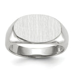 Load image into Gallery viewer, Open Back Signet Ring Horizontal Oval Custom Personalized with Free Engraving Available of Initials in Solid 14K White Gold