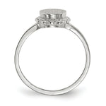 Load image into Gallery viewer, Open Back Signet Ring Round Scallop Edge Custom Personalized with Free Engraving Available of Initials in Solid 14K White Gold