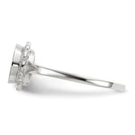 Load image into Gallery viewer, Open Back Signet Ring Round Scallop Edge Custom Personalized with Free Engraving Available of Initials in Solid 14K White Gold