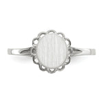 Load image into Gallery viewer, Open Back Signet Ring Round Scallop Edge Custom Personalized with Free Engraving Available of Initials in Solid 14K White Gold