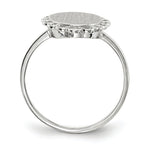 Load image into Gallery viewer, Open Back Signet Ring Round Scallop Edge Custom Personalized with Free Engraving Available of Initials in Solid 14K White Gold