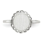 Load image into Gallery viewer, Open Back Signet Ring Round Scallop Edge Custom Personalized with Free Engraving Available of Initials in Solid 14K White Gold