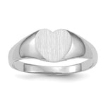 Load image into Gallery viewer, Sold Closed Back Signet Ring Heart Shape Custom Personalized with Free Engraving Available of Initials in Solid 14K White Gold