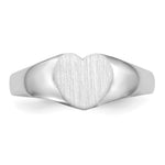Load image into Gallery viewer, Sold Closed Back Signet Ring Heart Shape Custom Personalized with Free Engraving Available of Initials in Solid 14K White Gold