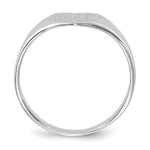 Load image into Gallery viewer, Solid Closed Back Womens Heart Design Top Signet Ring Custom Personalized with Free Engraving Available of Initials or Monogram in Solid 14K White Gold