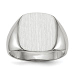 Load image into Gallery viewer, Open Back Square Top Signet Ring Custom Personalized with Free Engraving Available of Initials or Monogram in Solid 14K White Gold
