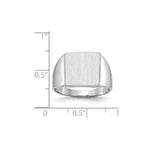 Load image into Gallery viewer, Closed Solid Back Square Top Signet Ring Custom Personalized with Free Engraving Available of Initials or Monogram in Solid 14K White Gold