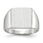 Load image into Gallery viewer, Open Back Square Top Signet Ring Custom Personalized with Free Engraving Available of Initials or Monogram in Solid 14K White Gold