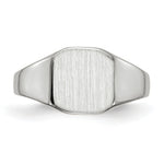 Load image into Gallery viewer, Closed Solid Back Signet Ring Square Shape Custom Personalized with Free Engraving Available of Initials in Solid 14K White Gold