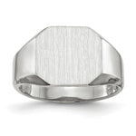 Load image into Gallery viewer, Solid Closed Back Square Top Signet Ring Custom Personalized with Free Engraving Available of Initials or Monogram in Solid 14K White Gold