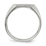 Load image into Gallery viewer, Open Back Square Top Signet Ring Custom Personalized with Free Engraving Available of Initials or Monogram in Solid 14K White Gold