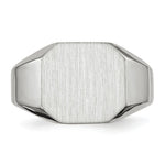 Load image into Gallery viewer, Open Back Square Top Signet Ring Custom Personalized with Free Engraving Available of Initials or Monogram in Solid 14K White Gold