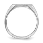 Load image into Gallery viewer, Open Back Mens Square Top Signet Ring Custom Personalized with Free Engraving Available of Initials or Monogram in Solid 14K White Gold