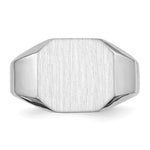 Load image into Gallery viewer, Open Back Mens Square Top Signet Ring Custom Personalized with Free Engraving Available of Initials or Monogram in Solid 14K White Gold