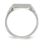 Load image into Gallery viewer, Solid Closed Back Mens Square Top Ridged Sides Signet Ring Custom Personalized with Free Engraving Available of Initials or Monogram in Solid 14K White Gold