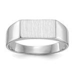 Load image into Gallery viewer, Closed Solid Back Signet Ring Rectangle Shape Custom Personalized with Free Engraving Available of Initials in Solid 14K White Gold