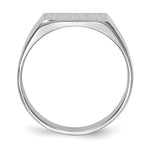 Load image into Gallery viewer, Closed Solid Back Signet Ring Rectangle Shape Custom Personalized with Free Engraving Available of Initials in Solid 14K White Gold