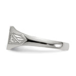 Load image into Gallery viewer, Closed Solid Back Signet Ring Rectangle Shape Custom Personalized with Free Engraving Available of Initials in Solid 14K White Gold