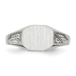 Load image into Gallery viewer, Closed Solid Back Signet Ring Rectangle Shape Custom Personalized with Free Engraving Available of Initials in Solid 14K White Gold