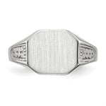 Load image into Gallery viewer, Closed Solid Back Signet Ring Rectangle Shape Custom Personalized with Free Engraving Available of Initials in Solid 14K White Gold